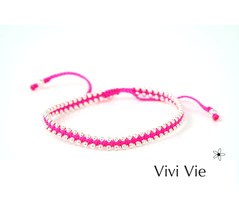 Silver sphere double layer frienship braclet.