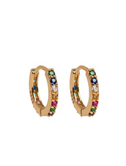 Rainbow Spark Huggie Hoops