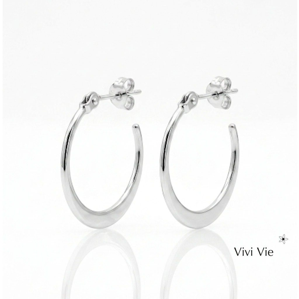 Sterling Silver Sleak Hoop Earrings