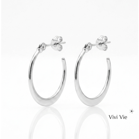 Sterling Silver Sleak Hoop Earrings