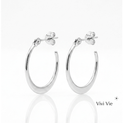 Sterling Silver Sleak Hoop Earrings