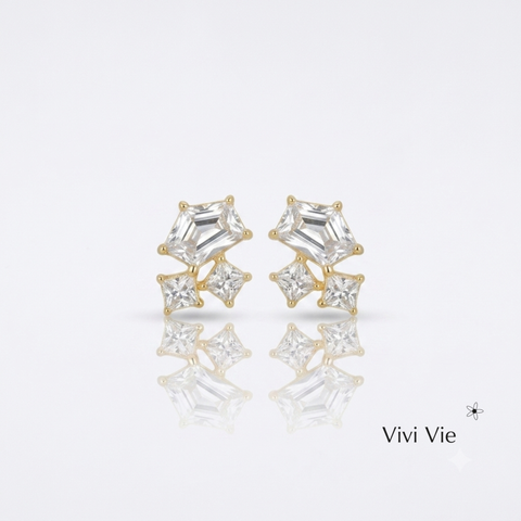 The Ethreal Cluster Gold Studs.