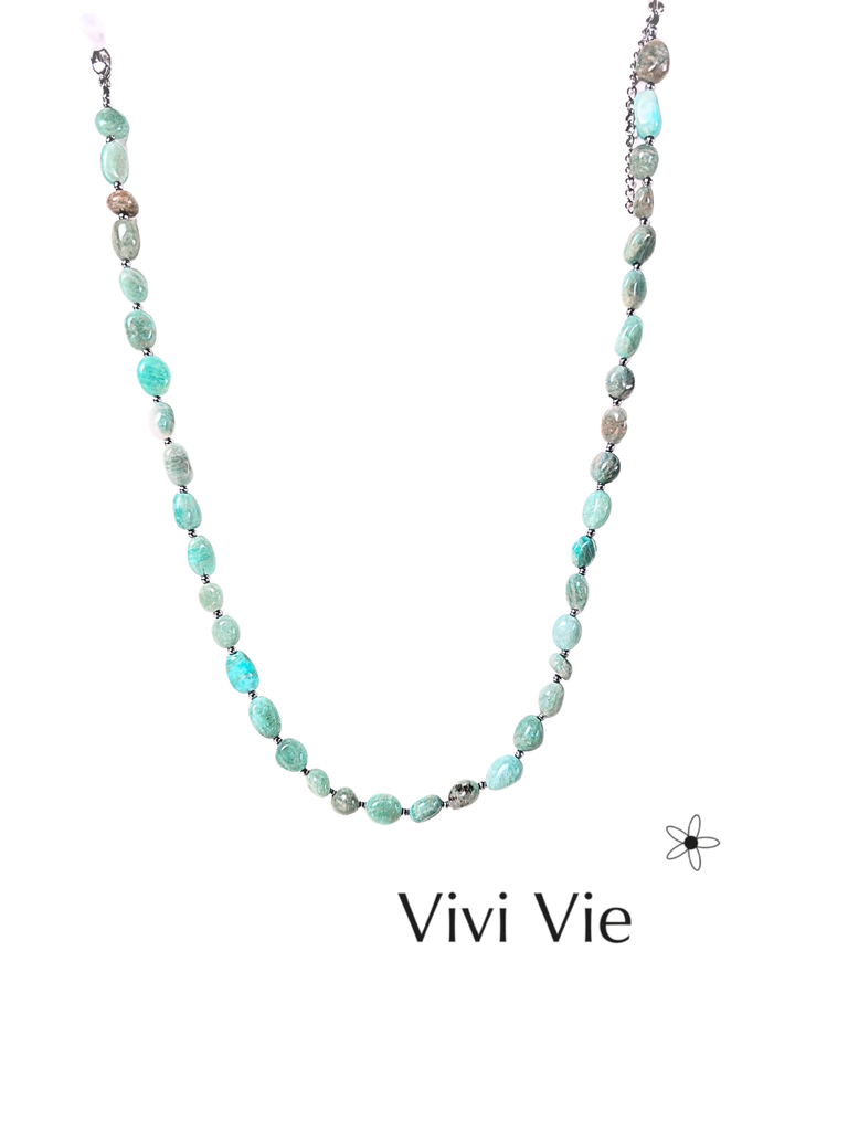 Ocean heart apatite necklace.