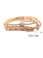Gold dainty disk chain bracelet