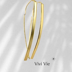 Golden Taper Threader Earrings slaek shepherd  design