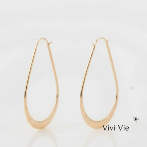 Sleek Teardrop Hoop Earrings