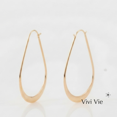 Sleek Teardrop Hoop Earrings