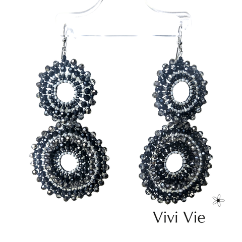 Costume  Jewellery,  Earrings: Designed with exquisitely black doily  inspired.