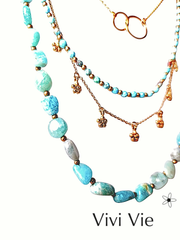 Necklace Gold Plated Forget Me Not Flowers
