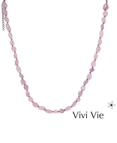 The love embrace Rose quarts necklace