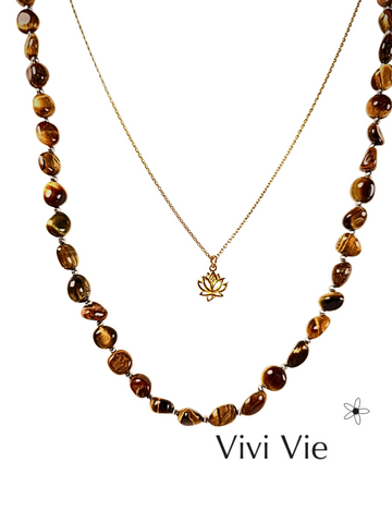 A piece of the wild with this tiger eye  necklace.