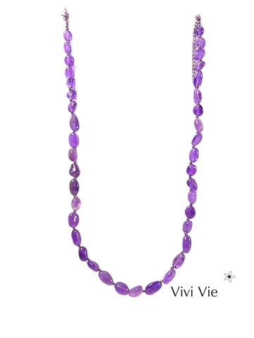 Amethyst aura necklace