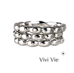 Silver rice bead ring wear  for stacking or alone for a minimalist  statment.