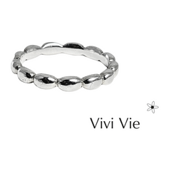 Silver rice bead ring wear  for stacking or alone for a minimalist  statment.