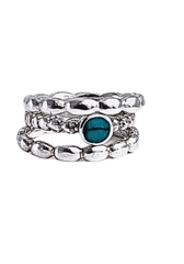 Sterling Silver Shoreline Beaded Ring