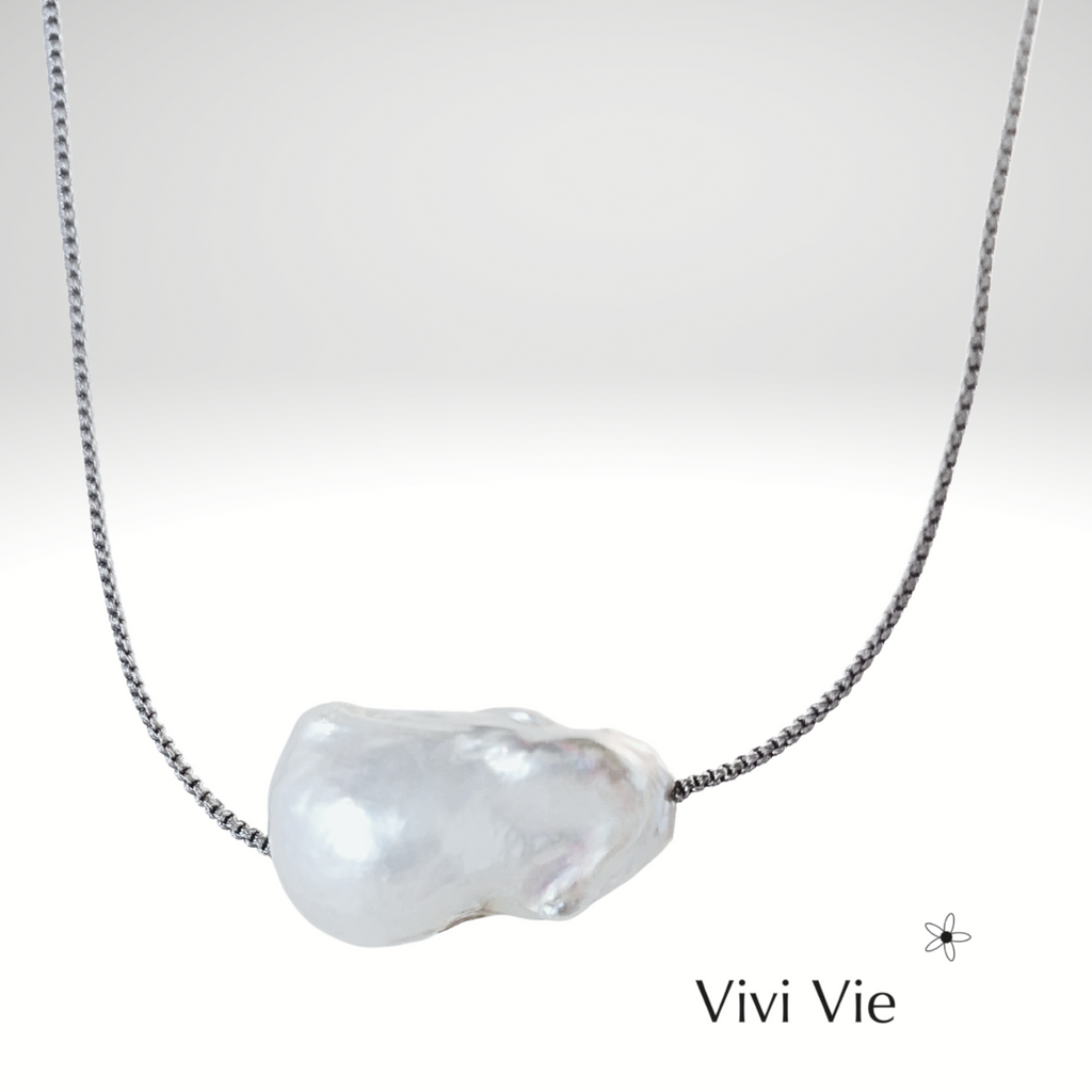 Baroque-Pearl Necklace on a Threader-Style Adjustable Linen Cord