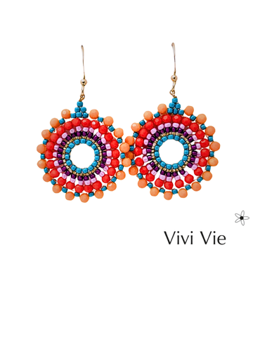 Colourful, Summer Fun Tribal Style Earrings.