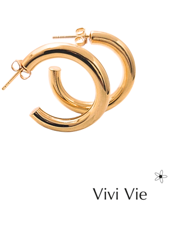 Vivi Vie Classic Gold Hoop Earrings