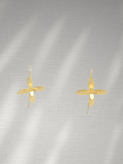 Gold Floating Starflower Earrings