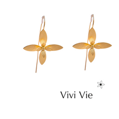 Gold flower earrings  