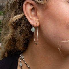 Sterling Silver Quartz Serenity Huggies, Drop Earrings