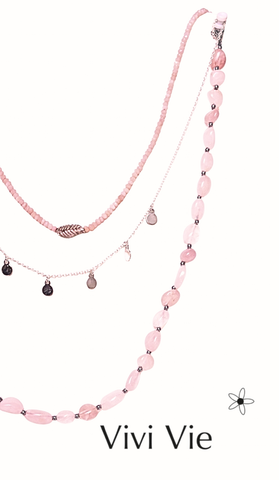 The love embrace Rose quarts necklace