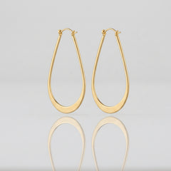 Gold-Plated Sterling Silver Teardrop Hoop Earrings