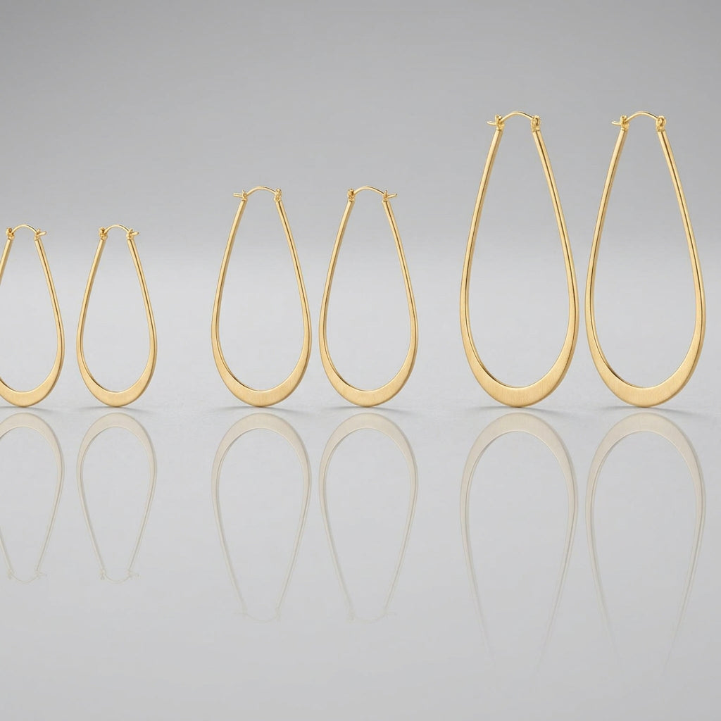 Gold-Plated Sterling Silver Teardrop Hoop Earrings