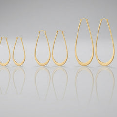 Gold-Plated Sterling Silver Teardrop Hoop Earrings