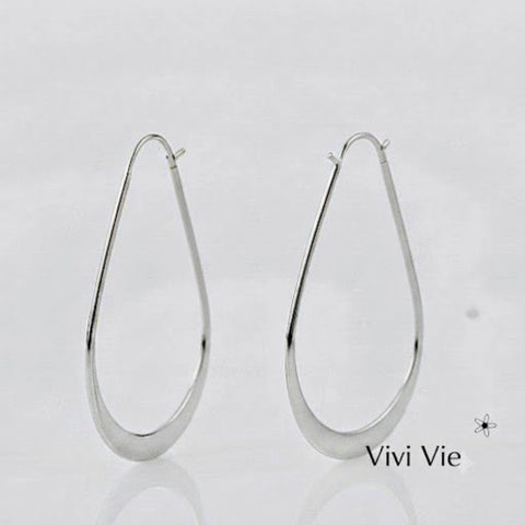 Sterling Silver Teardrop Hoop Earrings