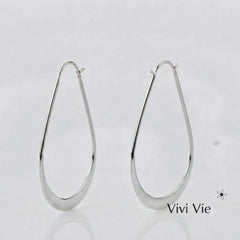 Sterling Silver Teardrop Hoop Earrings