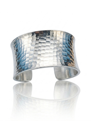 Hammered Silver Cuff braclet
