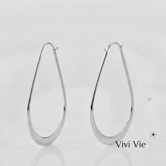 925 sterling silver Sterling Silver Polished Teardrop Hoop Earrings