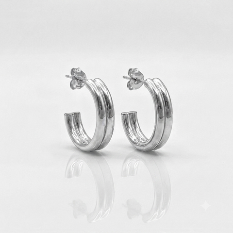 Sterling Silver Double hoop