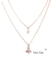 Gold butterfly pendant with wings that sparkle with cubic zarconia