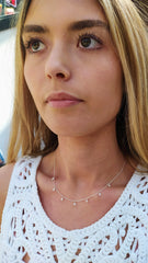 Delicate sead Pearl  drop  necklace on a fine  925 silver chain.