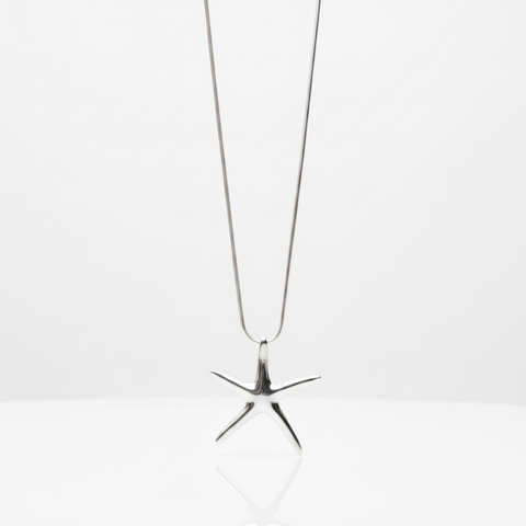 Silver Starfish Pendant Necklace