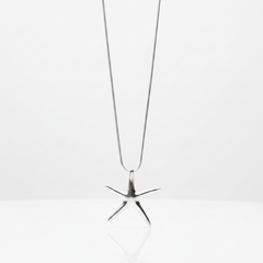 Silver Starfish Pendant - Brighter White & Stronger Reflection