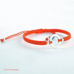 925 Silver Karma Friendship Bracelet Orange