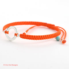 925 Silver Karma Friendship Bracelet Orange