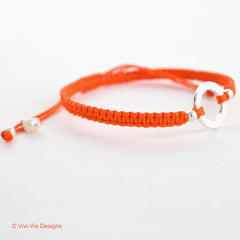 925 Silver Karma Friendship Bracelet Orange