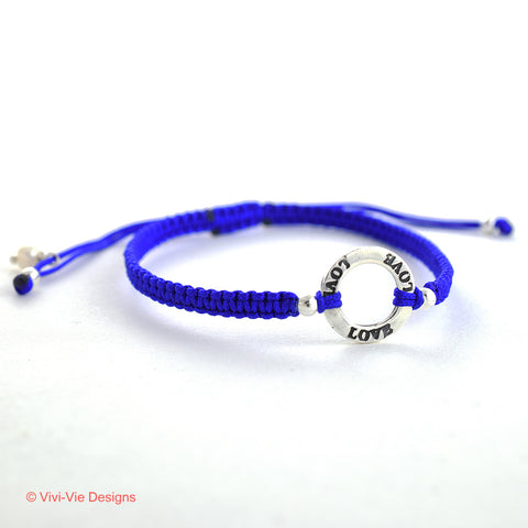 925 Silver Karma Friendship Bracelet Blue
