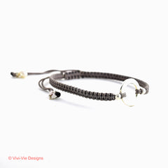 925 Silver Karma Friendship Bracelet Grey