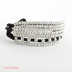 Seven Strand Stainless Steel Beaded Bracelet