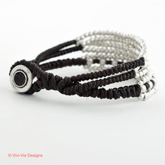 Seven Strand Stainless Steel Beaded Bracelet