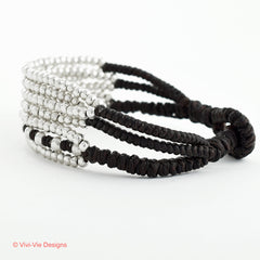Seven Strand Stainless Steel Beaded Bracelet
