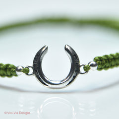 925 Silver Horse-Shoe Friendship Bracelet Green