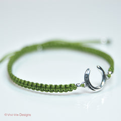 925 Silver Horse-Shoe Friendship Bracelet Green