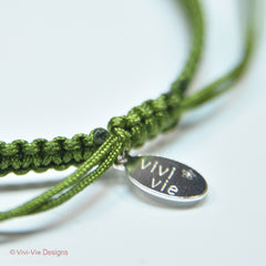 925 Silver Horse-Shoe Friendship Bracelet Green