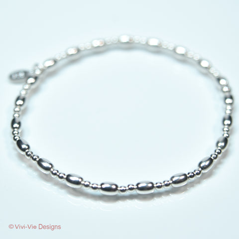 925 Silver Rice Bead Bracelet